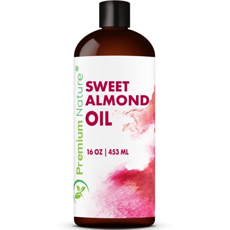 Sweet Almond Carrier Oil Natural Body Massage Oils for Essential Oils Mixing, Baby Oil Dry Skin Face Moisturizer Eye Makeup Remover 16 Oz