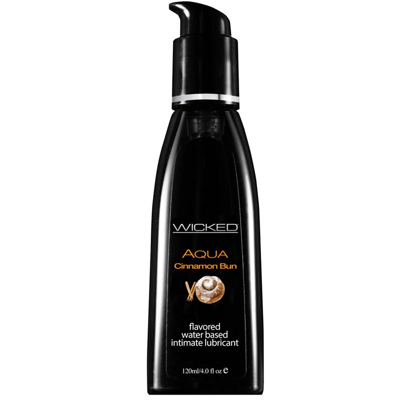 Wicked Aqua Cinnamon Bun Flavored Water Based Lubricant - 4 Oz
