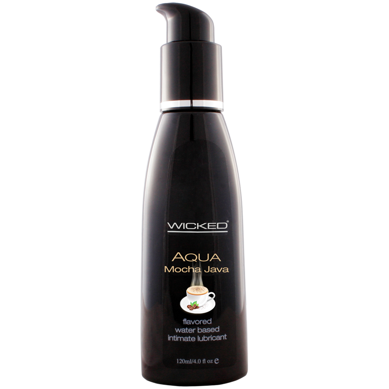 Wicked Aqua Flavored Water Based Lubricant - Mocha Java - 4 Oz
