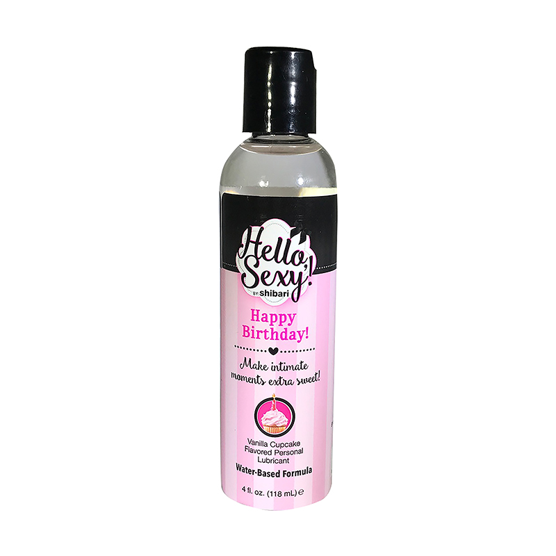 Shibari Hello Sexy Happy Birthday Flavored Water Based Personal Lubricant - 4 Oz