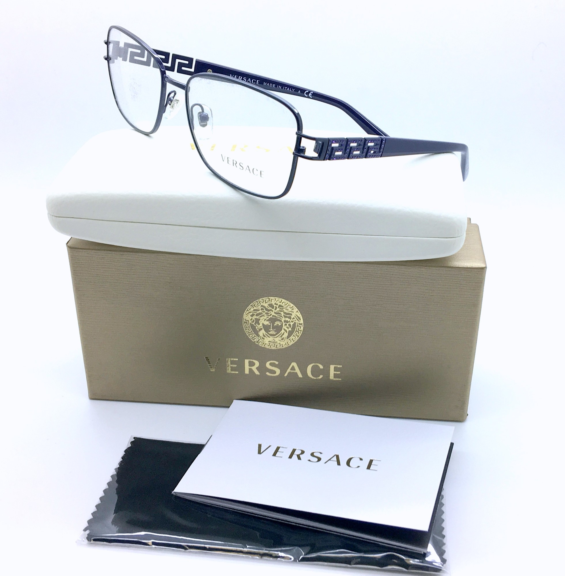 Versace New Authentic Eggplant  Women Eyeglasses MOD 1229 B 1360  55 16 140