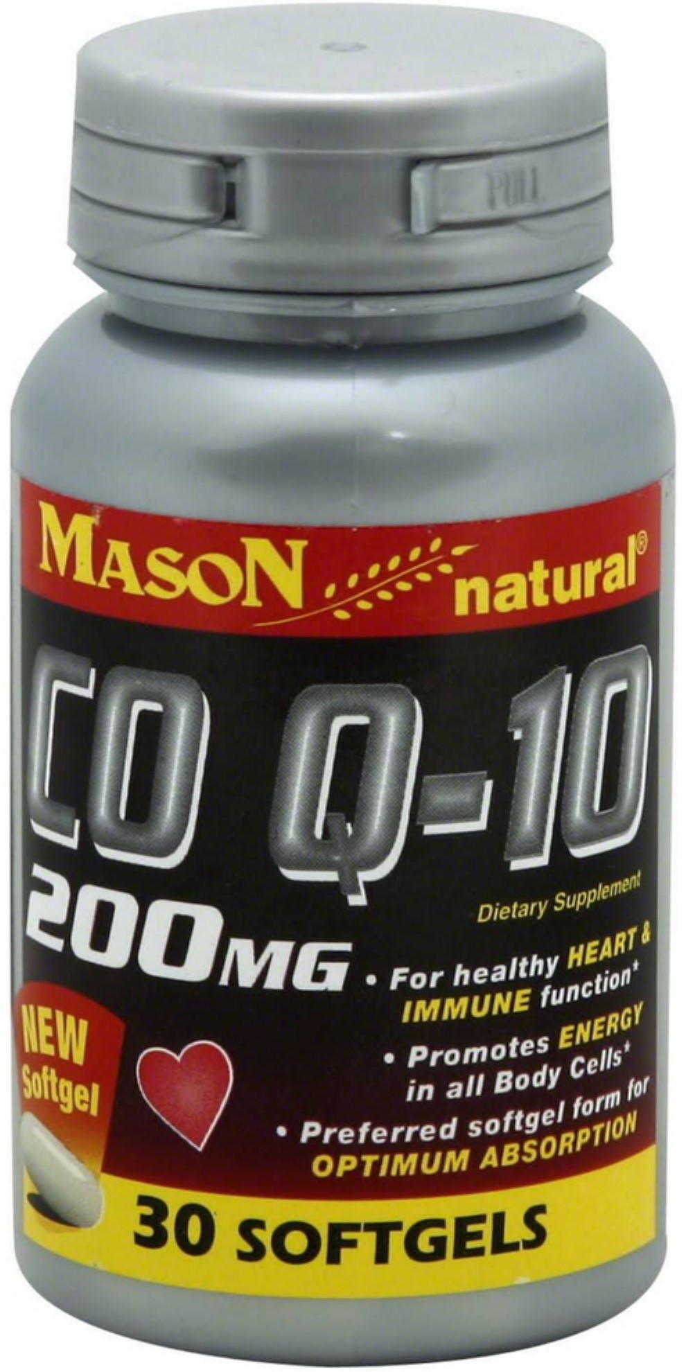 3 Pack - Mason Natural CoQ-10 Softgels 200 Mg 30 Ea