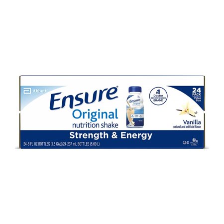Ensure Original Nutrition Vanilla Milk Shakes 9g Protein (8 Fl. Oz.  24 Ct.)