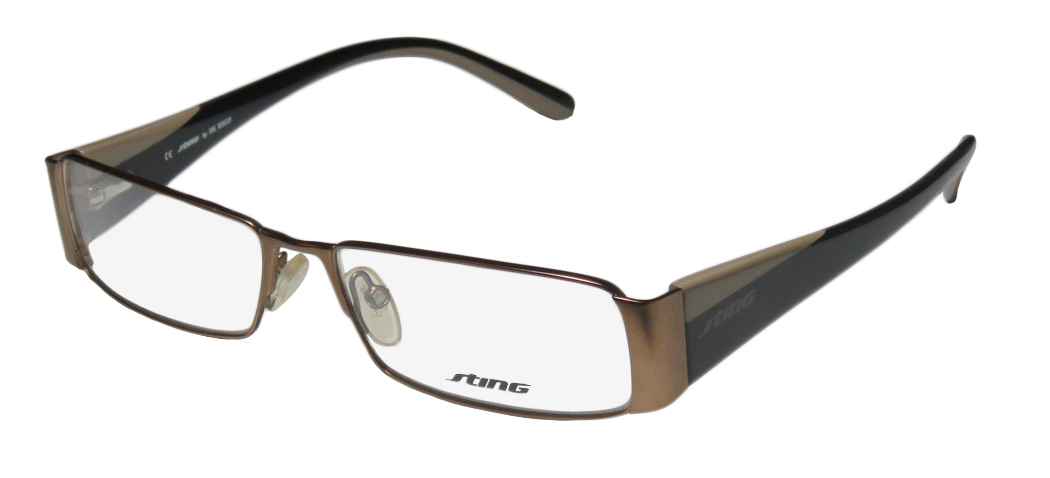 New Sting 4723 Mens/Womens Rectangular Full-Rim Bronze / Black / Taupe Ultimate Comfort Simple & Elegant Frame Demo Lenses 54-15-140 Flexible Hinges E