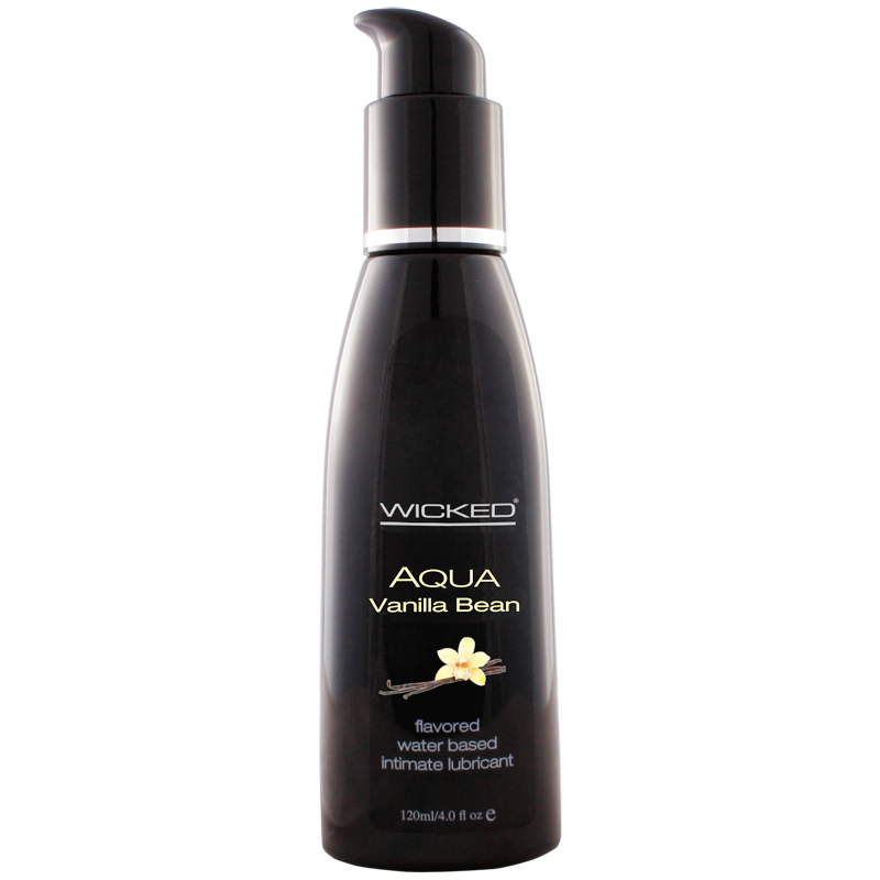 Wicked Aqua Flavored Water Based Lubricant - Vanilla Bean - 4 Oz