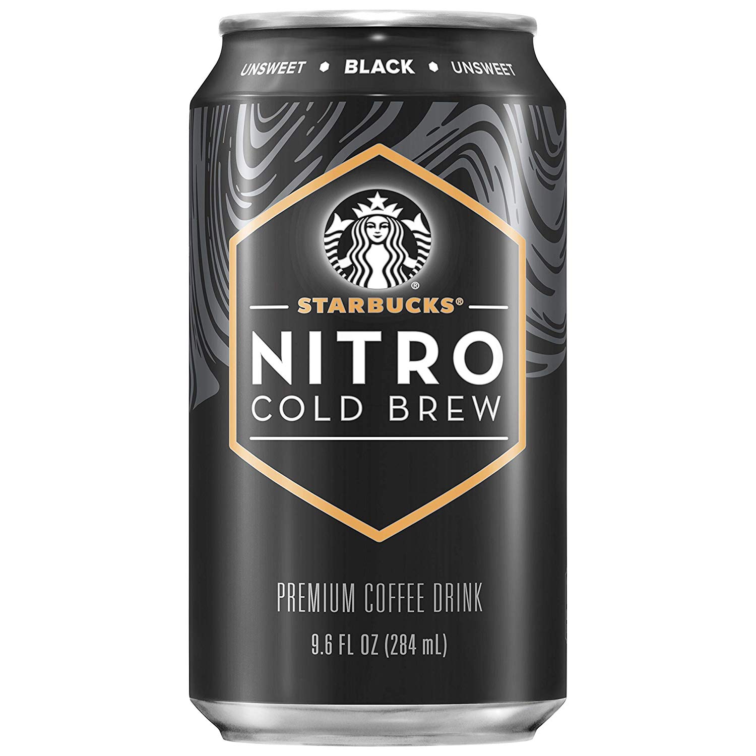 Starbucks Nitro Cold Brew Black Black Unsweetened Premium Iced Coffee Drink  9.6 Fl Oz 8 Pack Cans