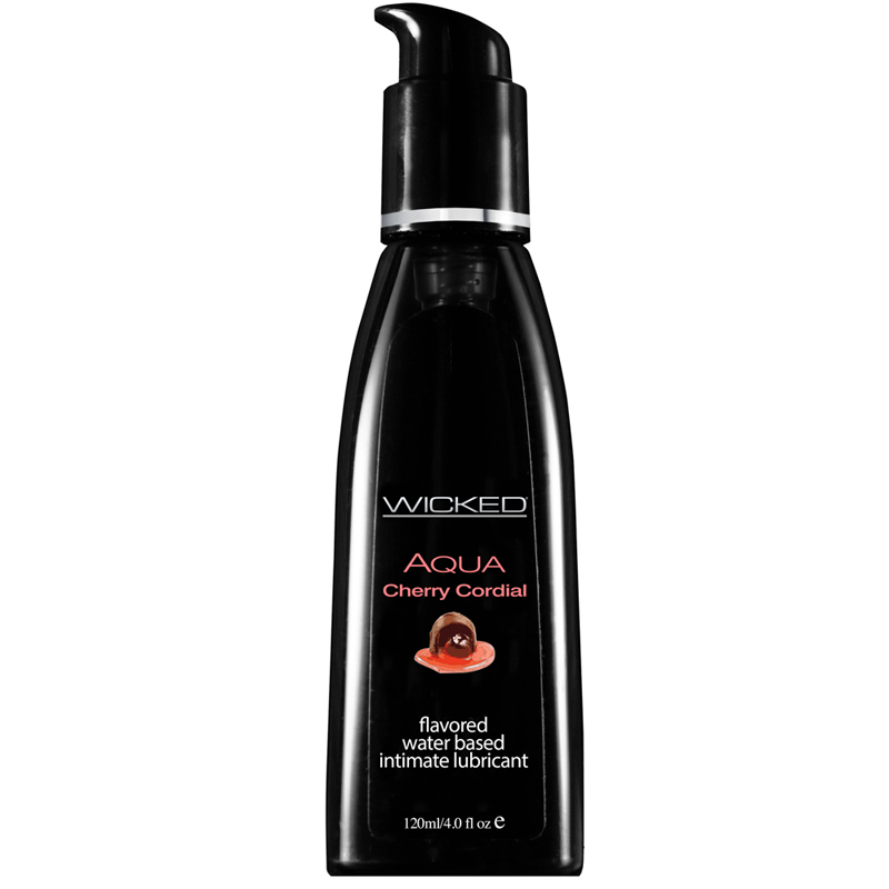 Wicked Aqua Flavored Water Based Lubricant - Cherry Cordial - 4 Oz
