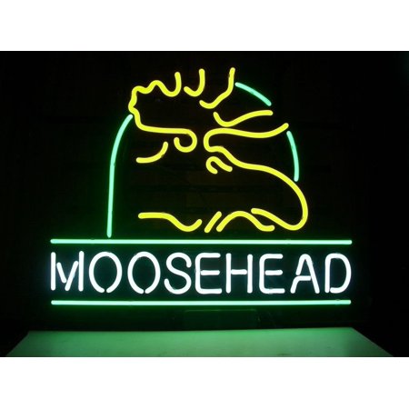 Desung Brand New Moosehead Lager Neon Sign Lamp Glass Beer Bar Pub Man Cave Sports Store Shop Wall Decor Neon Light 24