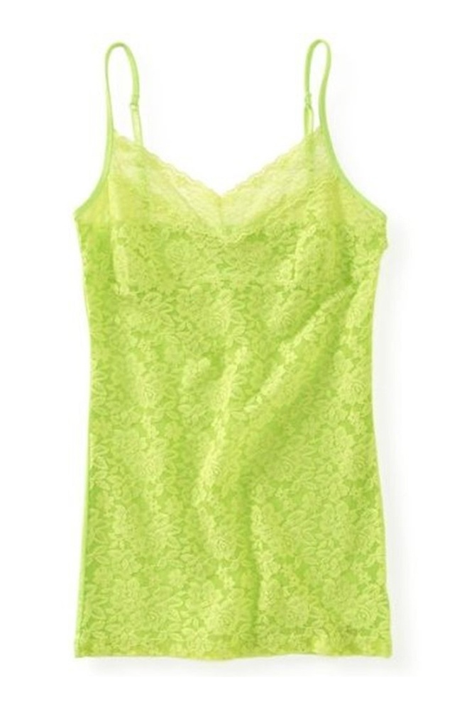 Aeropostale Womens Lace Front Cami Tank Top  Green  X-Small