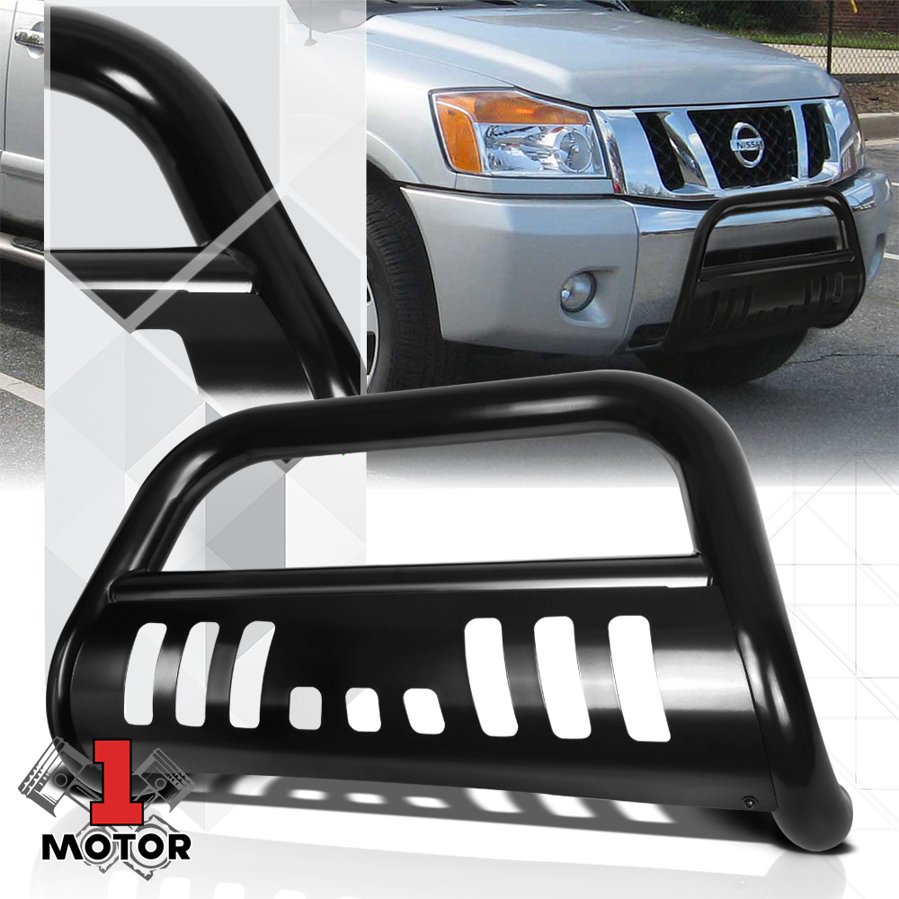 For 2004-2015 Nissan Armada Titan Black 3  Front Bumper Bull Push Bar Brush Grille Guard 05 06 07 08 09 10 11 12 13 14