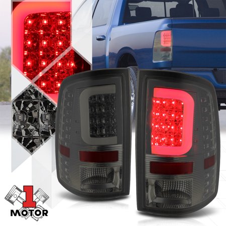Chrome/Smoked *TRON LED C-BAR* 3D Neon Tube Tail Light Brake Lamp for 09-17 Ram 10 11 12 13 14 15 16 Fits Select: 2013-2017 RAM 1500  2009-2012 DODGE 