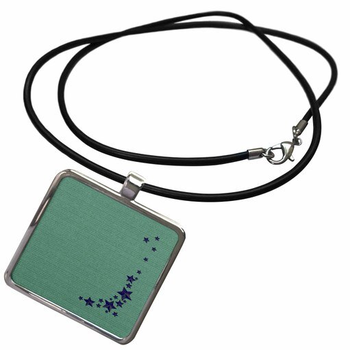 Falling Stars, Black on Green - Necklace with Pend