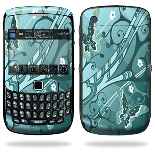 Skin Decal Wrap Compatible with Blackberry Curve 8500 8520 8530 Butterfly Blues