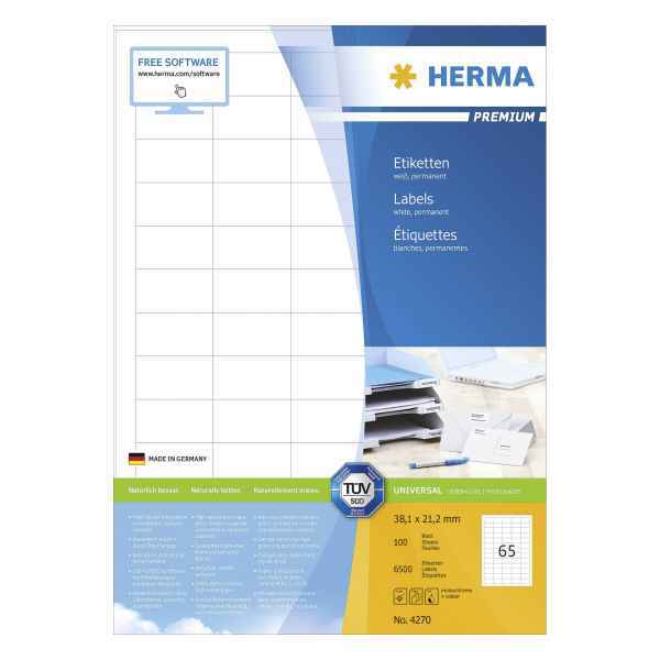 Herma Premium Labels A4 210mm 100pc - 38.1x21.2mm