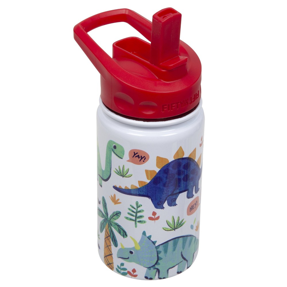 Fifty-Fifty 568430 12 Oz Dino Waterbottle with Straw Cap