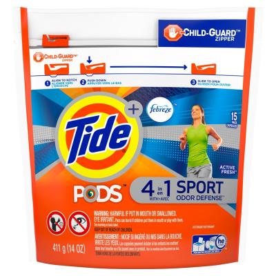 Tide Active Fresh Laundry Detergent Pods with Sport Odor Defense (15-Count, 6-Pack) thumbnail