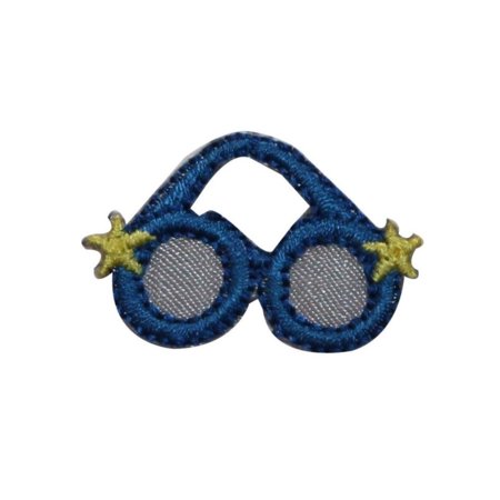 ID 7540 Blue Star Sun Glasses Patch Shades Fashion Embroidered Iron on Applique