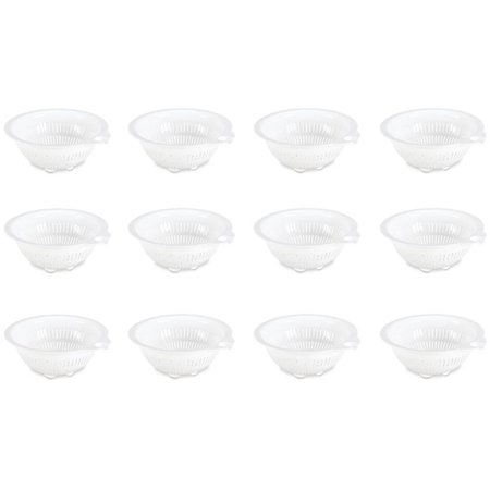Sterilite Colander Strainer Drainer Plastic White 0765 Hook Hole Storage 12-Pack