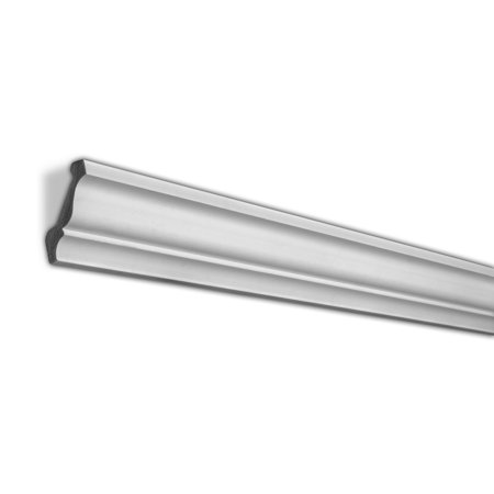 RPS-0049 Face: 3-1/2  X H: 3  X Proj: 2  X L: 8  Primed White Polystyrene Crown Moulding (6 Pack/48 Feet)