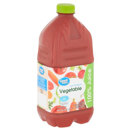 Great Value Low Sodium Vegetable 100% Juice  64 Fl Oz