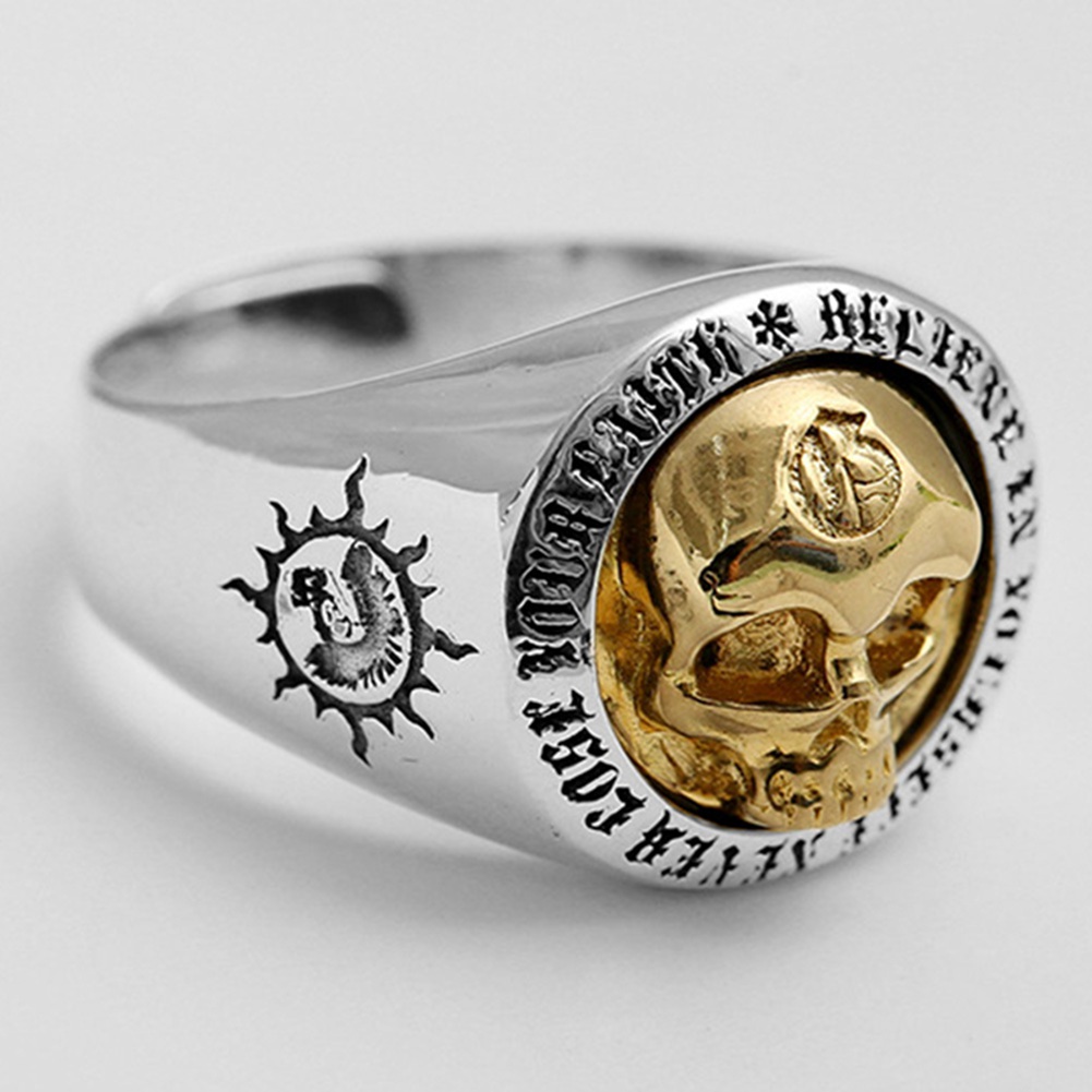 Skull Silver Rings for Man Vintage Punk Sterling Silver Fashion Jewelry Hip Pop Street Culture Biker Ring Jewelry