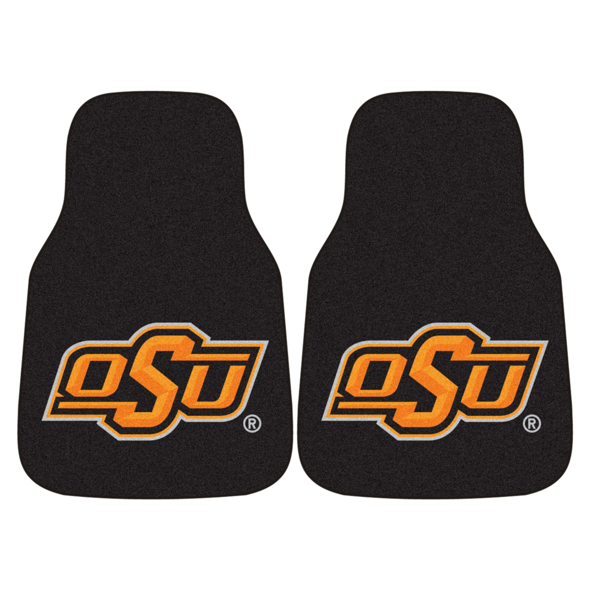 Oklahoma State University 18 in. X 27 in. 2-Piece Carpeted Car Mat Set