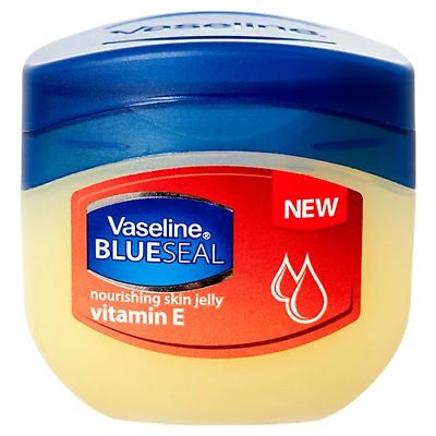 Vaseline Petroleum Jelly  Vitamin E BlueSeal   3.4 Ounce 100 ML Helps Protect from the Drying Effects of Wind and Cold Weather Temporarily Protects Mi