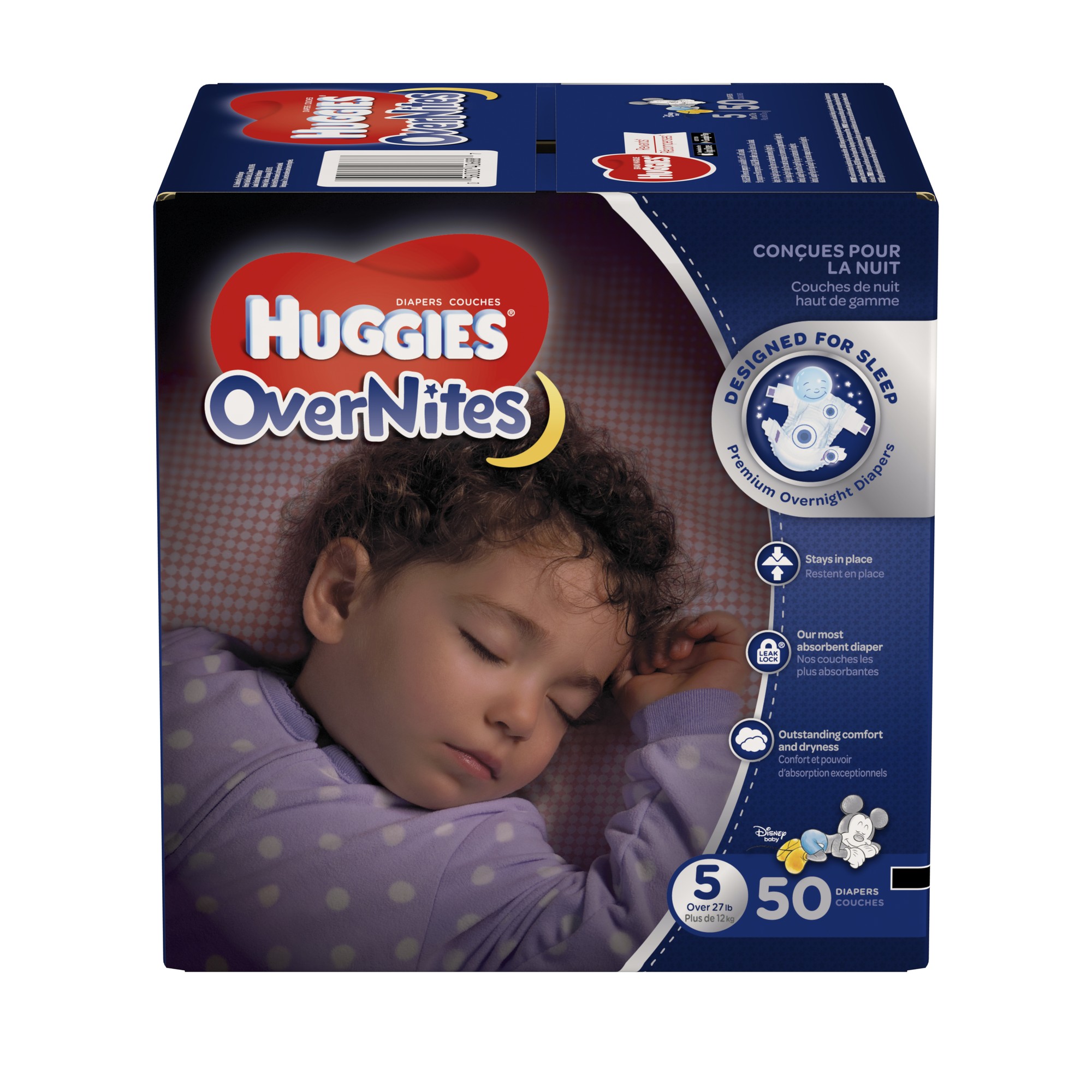 Huggies OverNites Diapers, Size 5, 50 Diapers