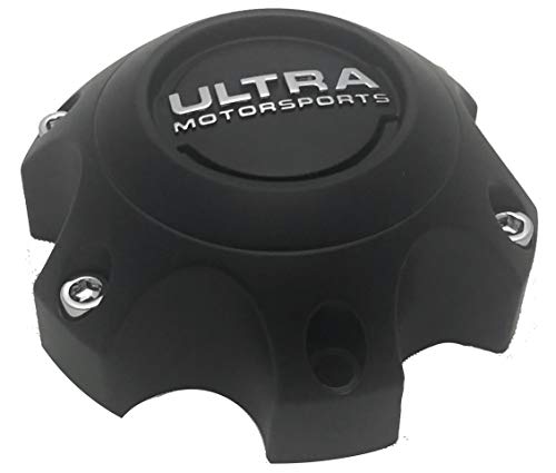 Ultra Motorsports 6 Lug Black Wheel Center Cap Set of 4 Pn: 89-9764 with Bolts