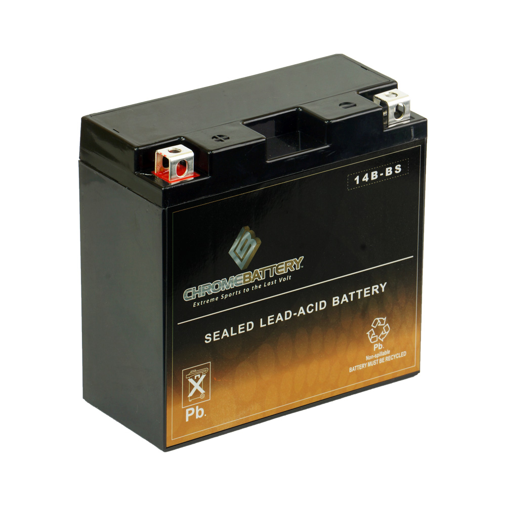 Chrome Battery Yt14b-bs (14b-bs 12 Volts 12 Ah  135 Cca) Motorcycle Battery for Yamaha Fjr1300 1300cc 03- 09