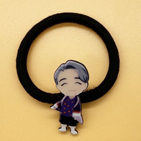 2Pcs Cartoon New Kpop Bts Pop up Store [ House of Bts ] Elastic Hair Rubber Bands Accessories Tie Hair Ring Ponytail Holder