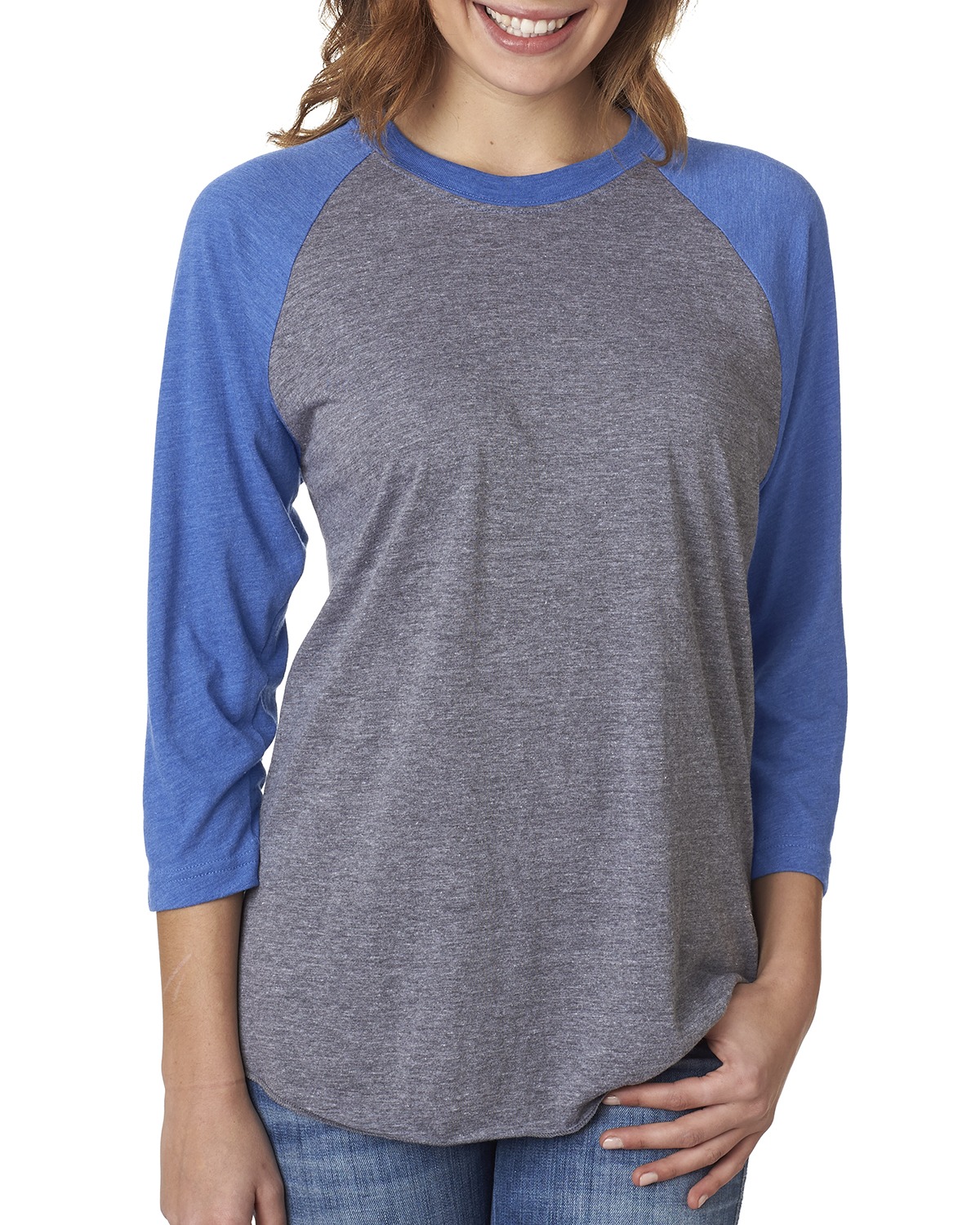 Next Level Active Apparel Unisex Tri-Blend 3/4-Sleeve Raglan - 6051