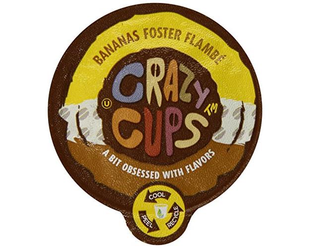 Crazy Cups Bananas Foster Flambe Flavored Coffee Single Serve Cups, 22 Count