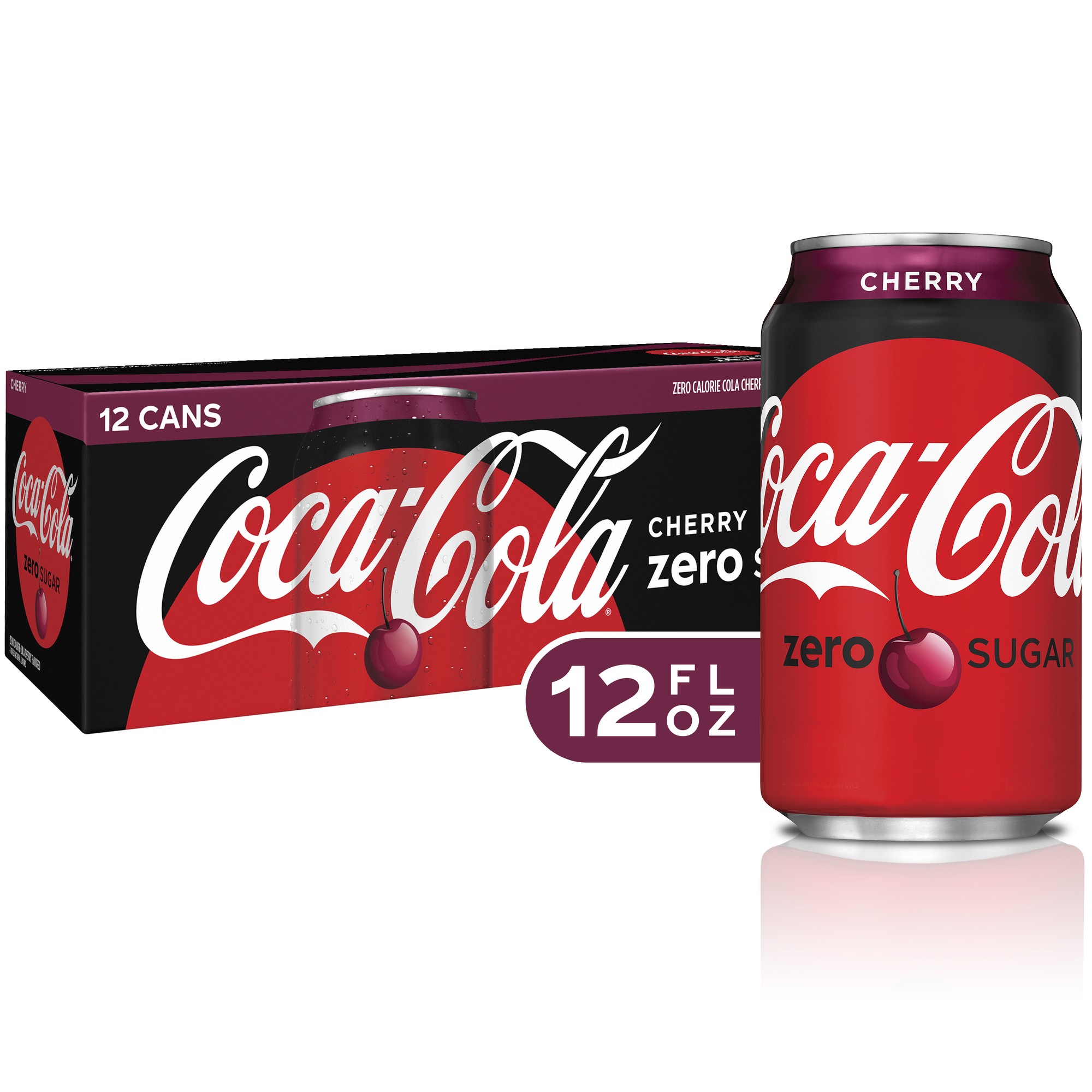 Coca-Cola Zero Sugar Cherry Soda Soft Drink Fridge Pack Cans, 12 CT, 12 Oz | CVS