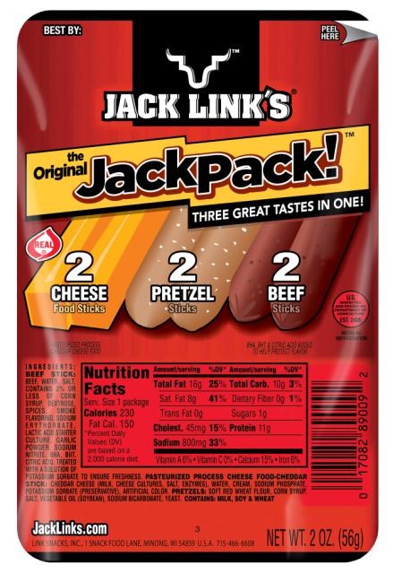 Jack Link's the Original Cheese, Pretzel, & Beef Jack Pack, 2 Oz., 12 Count