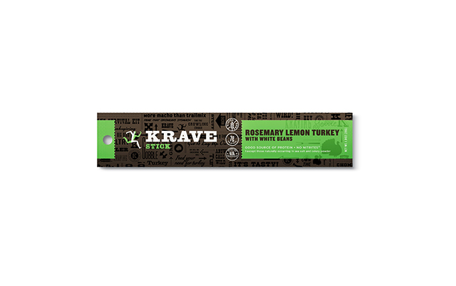 Krave Turkey Stick Rosemary Lemon with White Beans, 1 Oz, 24 Count