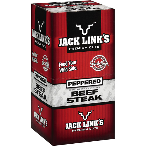 Jack Link's Beef Steak, Peppered, 1 Oz, Pack of 12