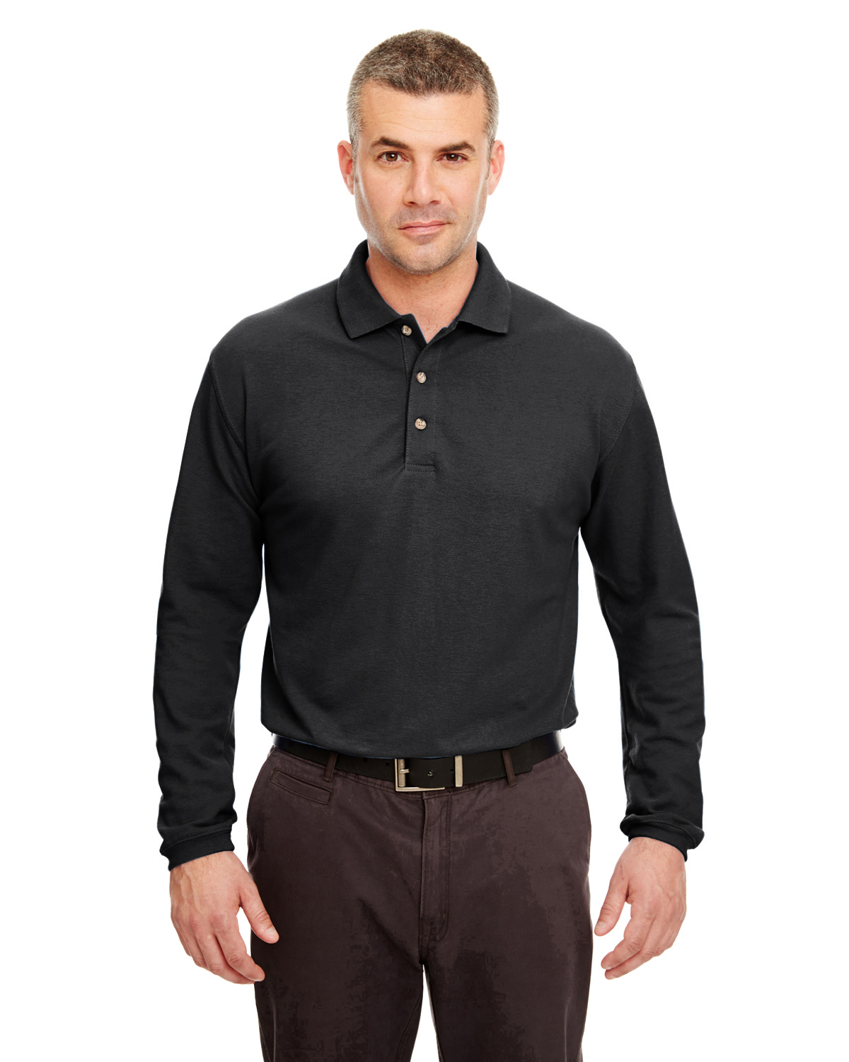 UltraClub Adult Long-Sleeve Classic Piqué Polo - 8532