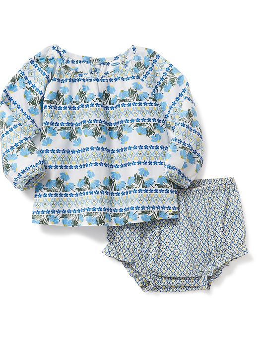 Old Navy Baby 2-Piece Printed Top & Bloomer Set for Baby Creme De La Creme Size 0-3 M