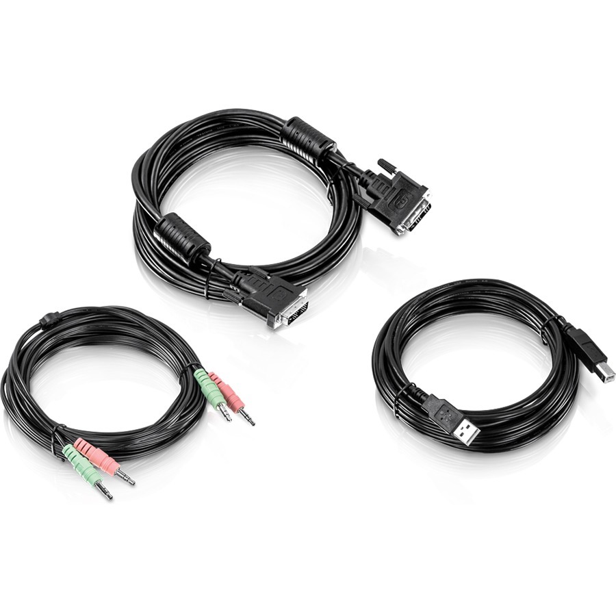 TRENDnet TK-CD15 15 Ft. DVI-I  USB and Audio KVM Cable Kit
