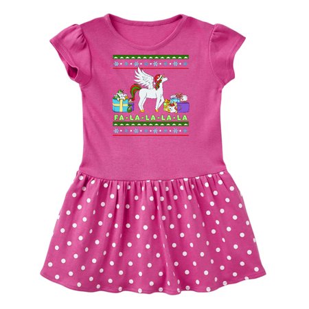 Inktastic Christmas Festive Unicorns Fa-La-La-La-La Gift Baby Girl Dress