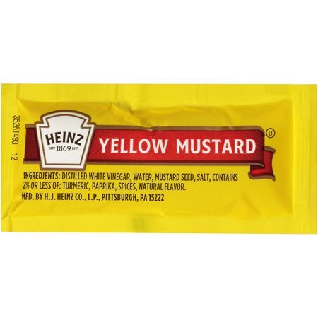 Heinz Yellow Mustard (0.2 Oz Packets, Pack of 200)