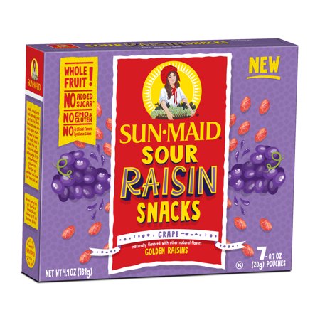 Sun-Maid Sour Grape Raisin Snacks, 7 Count