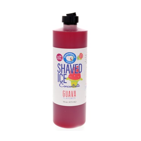 Guava Shaved Ice and Snow Cone Unsweetened Flavor Concentrate *Pint* 16 Fl Oz Size (must Add Sugar and Water)