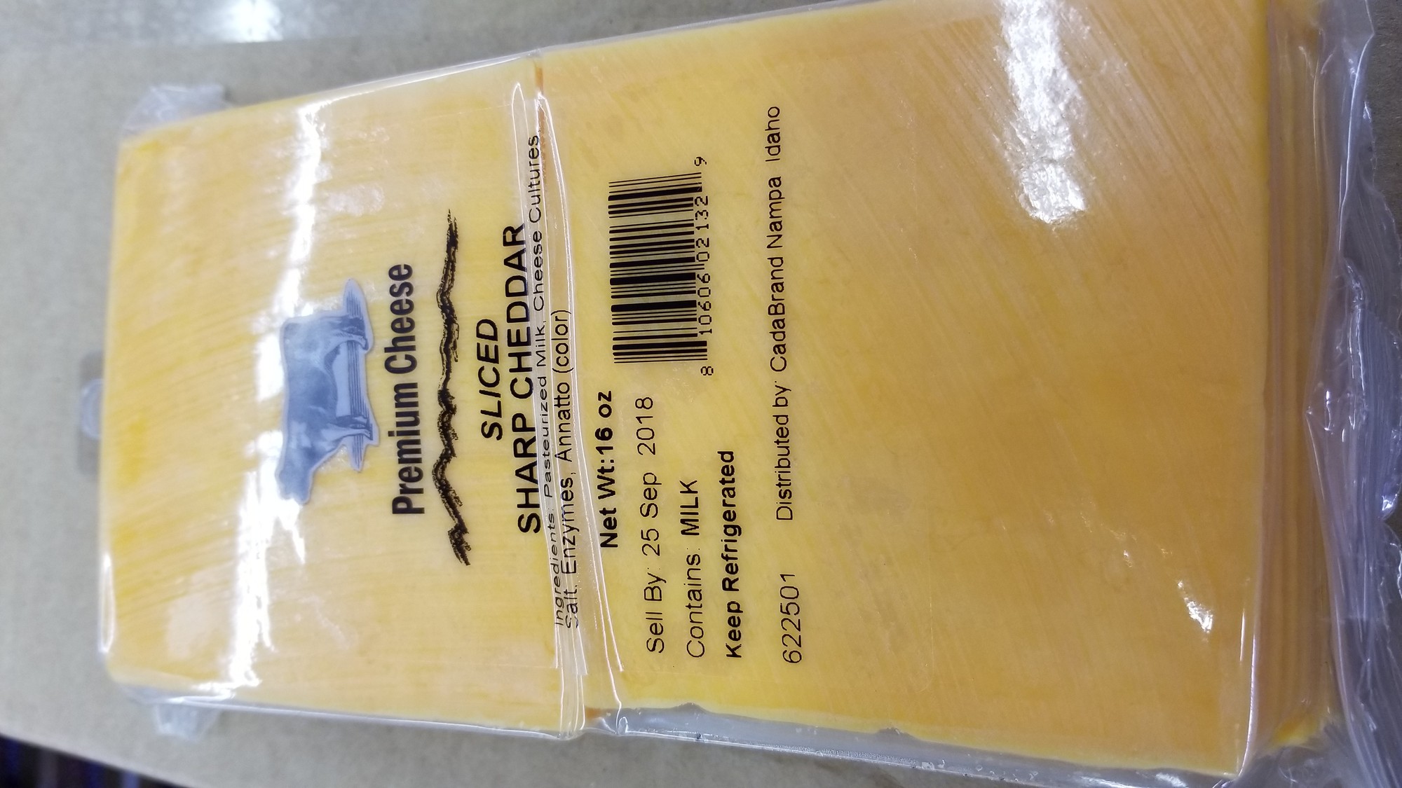 Idaho Cheese Premium Sliced Sharp Cheddar Cheese, 16 Oz.