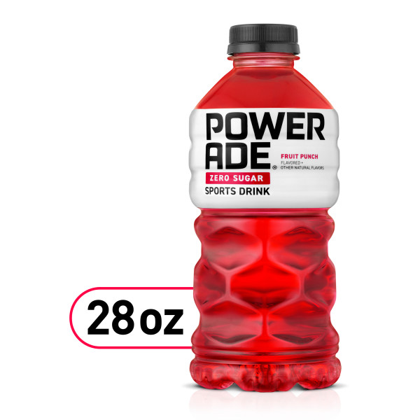 POWERADE Electrolyte Enhanced Zero Sugar Fruit Punch Sport Drink  28 Fl Oz  Bottle