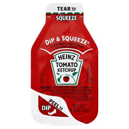 Heinz Dip & Squeeze Ketchup Packets, 0.95 Oz. Packets (Pack of 300)