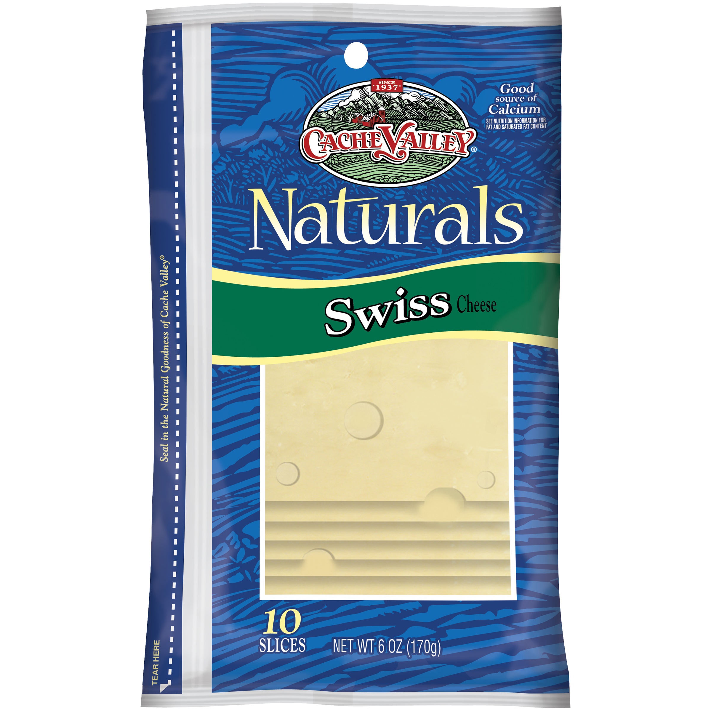 Cache Valley Naturals Swiss 10 Ct Slices Cheese 6 Oz Peg
