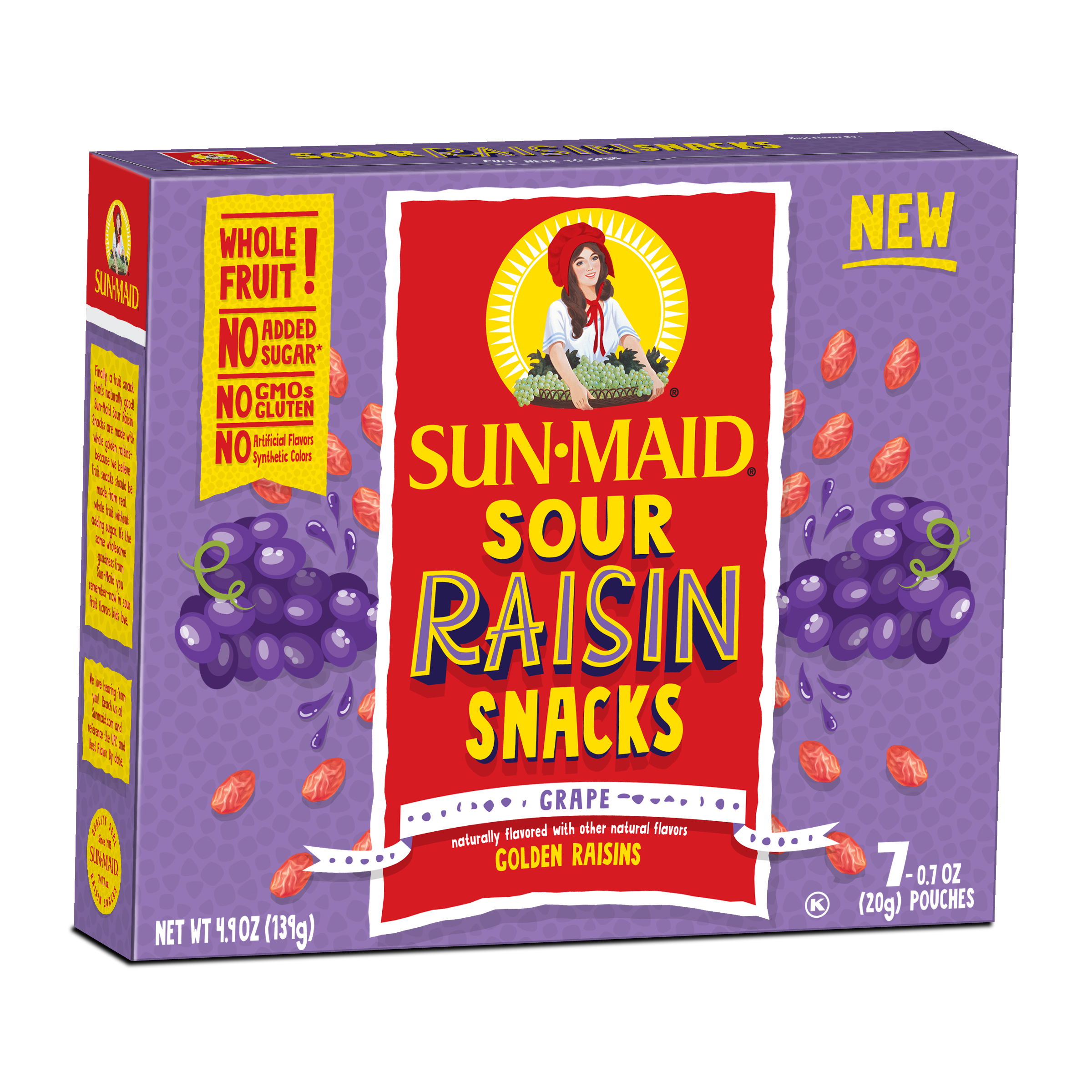 Sun-Maid Sour Grape Raisin Snacks, 7 Count