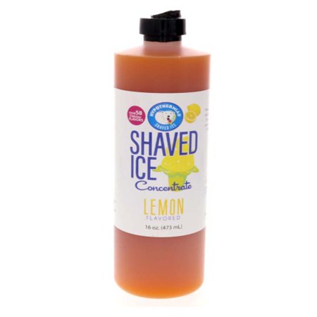 Lemon Shaved Ice and Snow Cone Unsweetened Flavor Concentrate *Pint* 16 Fl Oz Size (must Add Sugar and Water)
